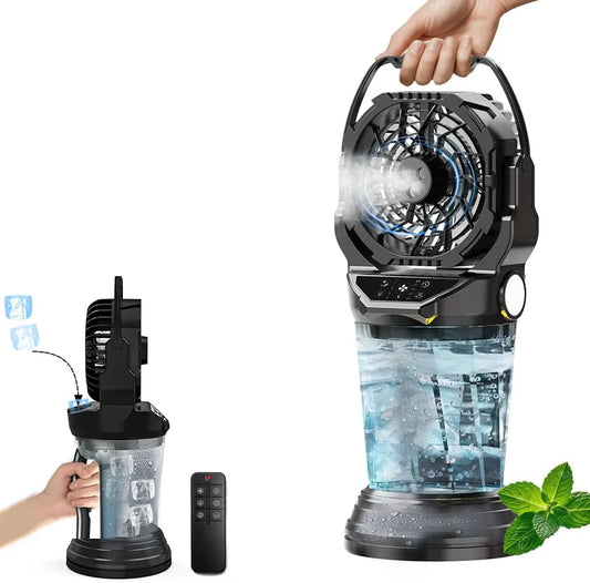The new 2026 model portable spray fan is equipped with a rechargeable battery of 30000 milliampere-hours.