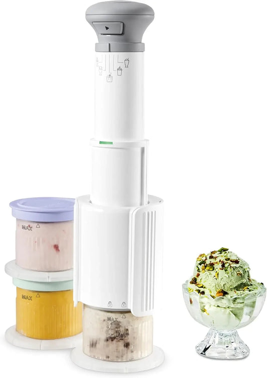 5-in-1 Ice Cream, Sorbet, Milkshake, Smoothie, and Mixed-Flavor Frozen Dessert Maker (Includes Three Dessert Cups)